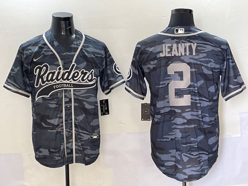 Men 2025 Oakland Raiders #2 Jeanty Camo Joint Name Nike Limited NFL Jersey style 1